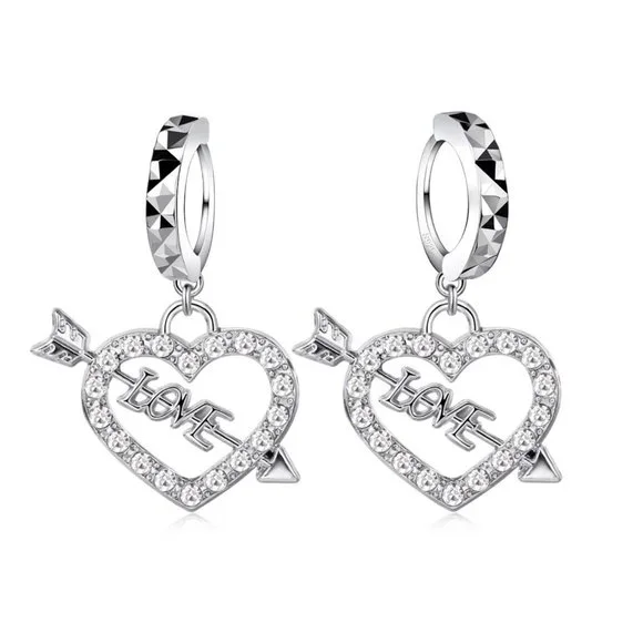 ❤️ Love Heart 925 Sterling Silver Earrings Pendant Necklace Set Woman Gifts - Picture 4 of 4